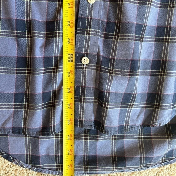 AUSTIN REED LONDON LONG SLEEVE COLLARED BUTTON DOWN DRESS SHIRT LAVENDER PLAID - Picture 6 of 6